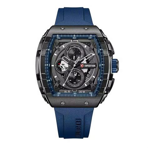 Jual Jam Tangan Pria Expedition Original E Mc Biru Tali Rubber Di