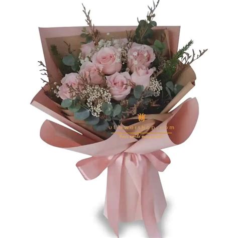 Valentines Day Flowers - Pink Roses Bouquet