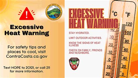 Contra Costa County Resources Available During Excessive Heat Warning