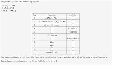 Solved Complete the logical proof for the following | Chegg.com