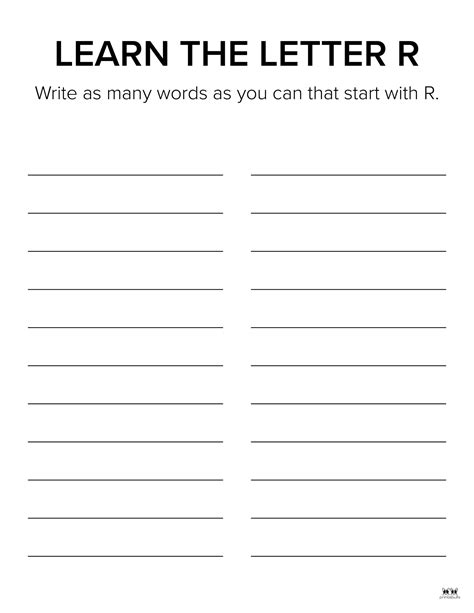 Letter R Worksheets - 50 FREE Printables | Printabulls