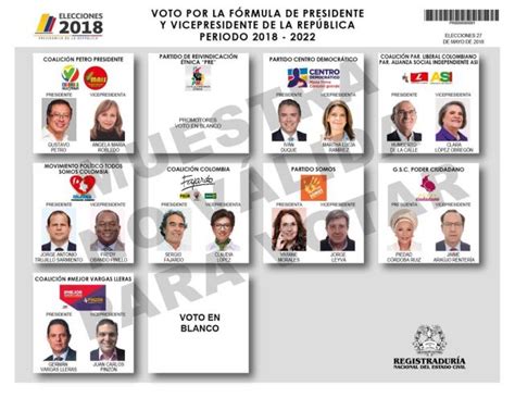 Así Quedó El Tarjetón Para Elecciones Presidenciales En Colombia Foto