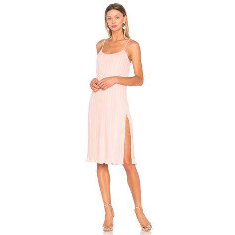 NBD Dresses Nbd Revolve Wynonna Spaghetti Strap Pleated Pink Nude