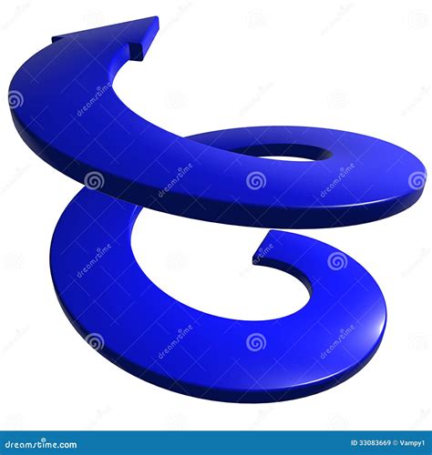 Flecha espiral azul 3D stock de ilustración Ilustración de bandera