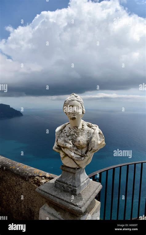 Marble Bust At Terrazza Dell Infinito Of Villa Cimbrone Ravello