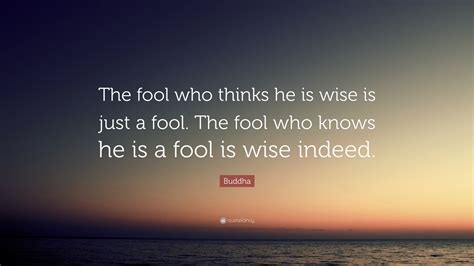 Buddha Quote The Fool Who Thinks He Is Wise Is Just A Fool The Fool