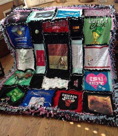 Custom Handmade Ragged T Shirt Blanket T Shirt Quilt Shirt Quilt