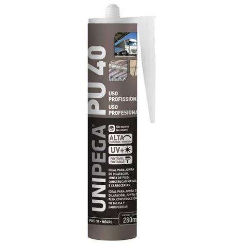 Adesivo Selante Unipega PU40 Preto 280ml No Shoptime