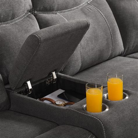 Manual Reclining Sectional Sofa Set Premium Fabric Recliner Corner ...