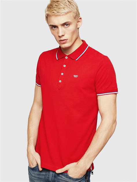 Diesel Tipped Polo Shirt In Red For Men Save 9 Lyst