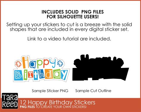 Printable Birthday Stickers Print and Cut Stickers With - Etsy