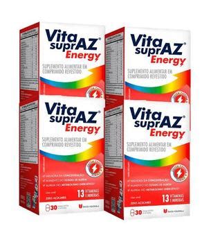 Kit 4x Vita SuprAZ Energy 30 Comprimidos União Química Uniao