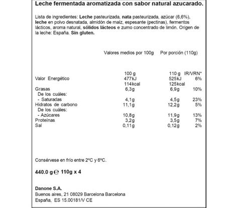 Yogur Griego Natural Azucarado Danone Pack X Gr