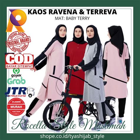 Jual Baju Olahraga Wanita Muslimah Setelan Rocella Celana Terreva