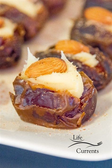 Medjool Dates Stuffed With Mascarpone An Almond And Garnished With