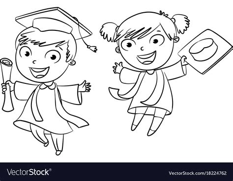 Graduate funny cartoon character Royalty Free Vector Image