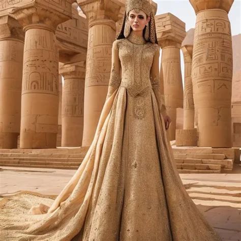 A Womens Wedding Dress With Heritage And Pharaonic