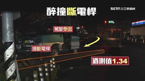 拿命開玩笑！「醉」撞斷電桿 廂型車駕駛受困命危 社會 三立新聞網 Setncom