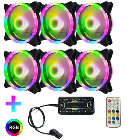 คอมพิวเตอร์ Cpu Rgb หม้อน้ำส่องสว่าง 6 พัดลม รีโมทคอนโทรล