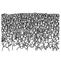 Crowd of people standing sketch Royalty Free Vector Image