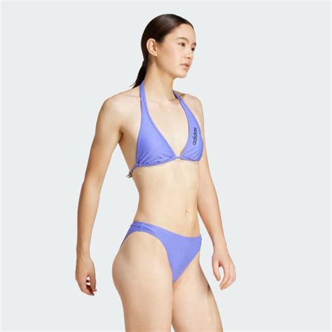 Adidas Padded Sportswear Neckholder Bikini Blue Adidas UK