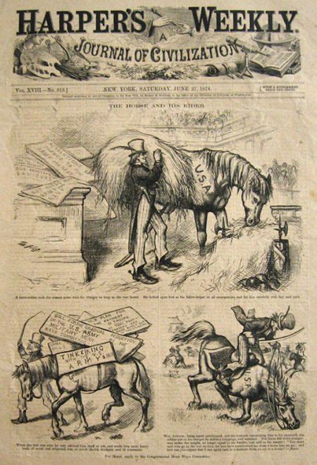 1874 Harpers Weekly Cover Thomas Nast Uncle Sam Vintage Magazine Covers