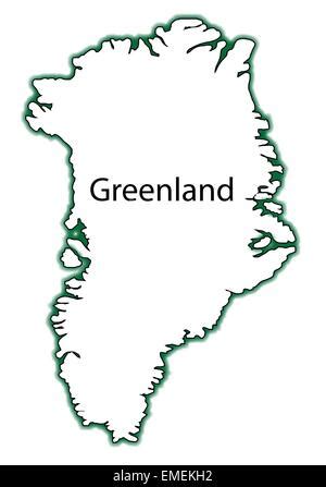 Outline Map Of Greenland Over A White Background Stock Photo 75572412