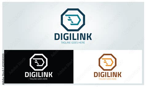 Digi link logo design template ,Letter D logo design concept ,Vector ...