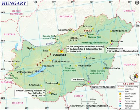 map of hungary with cities 2