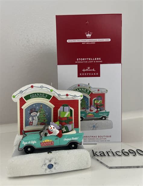 New Hallmark Joannes’s Christmas Boutique Light And Sound Storyteller Ornament Nib Ebay