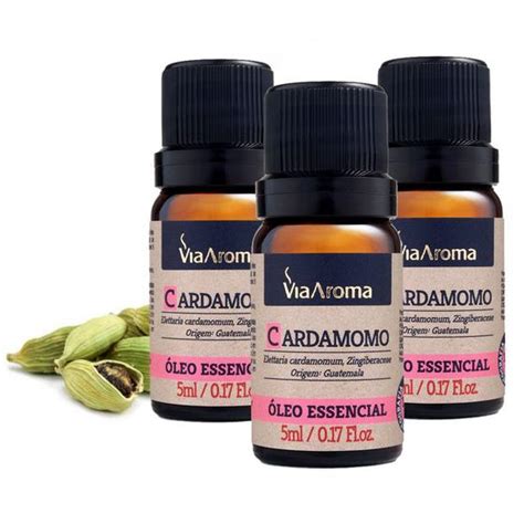 Kit 3 Óleo Essencial Cardamomo 5 ml cada Via Aroma Óleos Essenciais