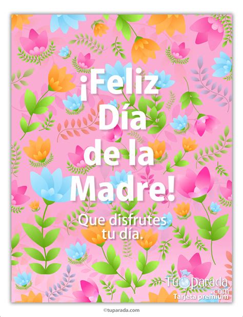 Tarjeta de Día de la Madre con fondo rosa de flores tarjetas de Día de