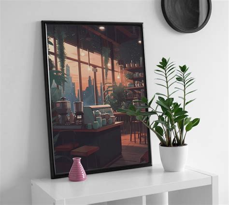 Lofi Cafe Digital Art Print, Lo Fi Aesthetic Poster, New York Coffee ...