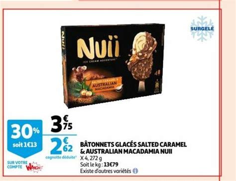 Promo Batonnets Glaces Salted Caramel Australian Macadamia Nuii Chez