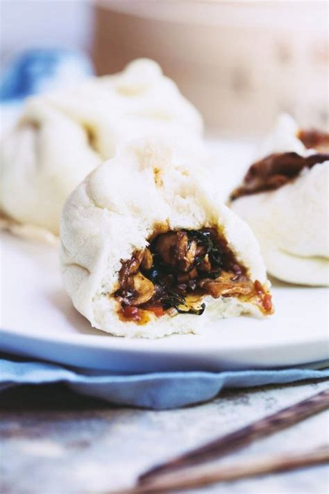 Vegan Bao Buns With Bbq Mushroom Recipe Bbq Mushrooms Steamed Buns Stuffed Mushrooms