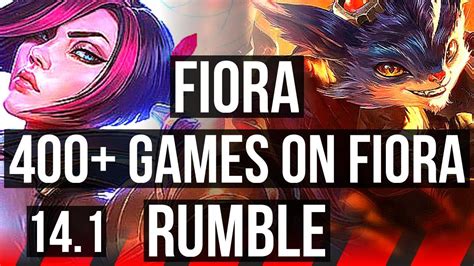 FIORA Vs RUMBLE TOP 400 Games Rank 10 Fiora Dominating KR