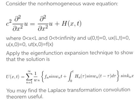 Solved Consider The Nonhomogeneous Wave Equation C Chegg