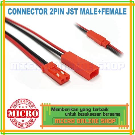 Jual Connector Cable 2 Pin JST Male Dan Female Socket Kabel JST 2 Pin