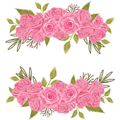 Pink Roses Border Clipart