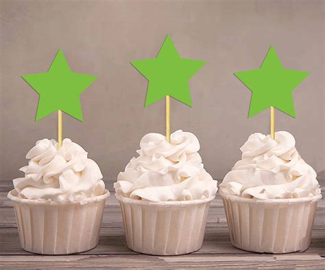 Darling Souvenir, Star Shape Cupcake Toppers, Birthday Wedding Party