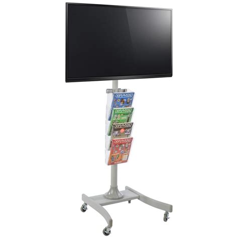 Displays2go Height Adjustable Rolling Tv Stand For 32 To 47 With