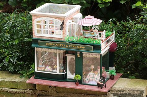 124 Miniature Dollhouse Diy Kit Paris Coffee And Cake Shop Etsy