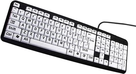 Usb Wired Keyboardlarge Print Letter Computer Keypad High Contrast