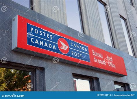 Sherbrooke Canada July 28 2021 Canada Post Sign On Downtown Post