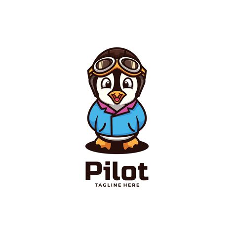 Vector Logo Illustration Pilot Simple Mascot Style. 7965741 Vector Art at Vecteezy