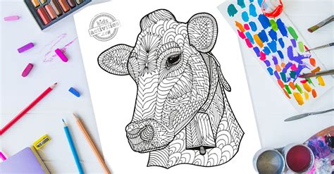 Zentangle Cow Coloring Pages