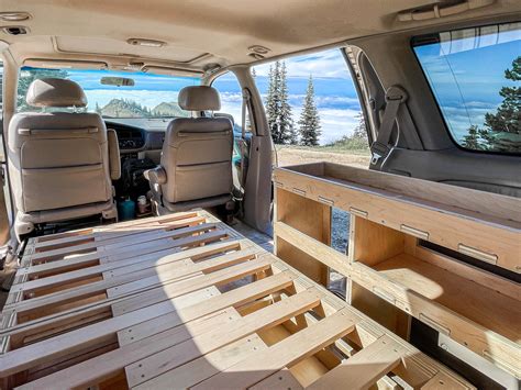 Minivan Camper Build With Expanding Bed & Two Shelves the Home on ...