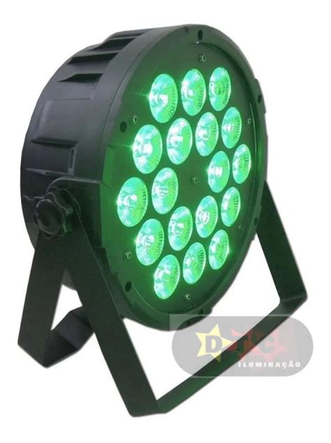 Kit 2 Refletores Par 64 Slim Rgbw 18 Leds Cree 12w Quadriled Mercado