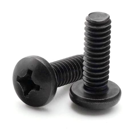 6 32 Black Stainless Steel Phillips Pan Head Machine Screws