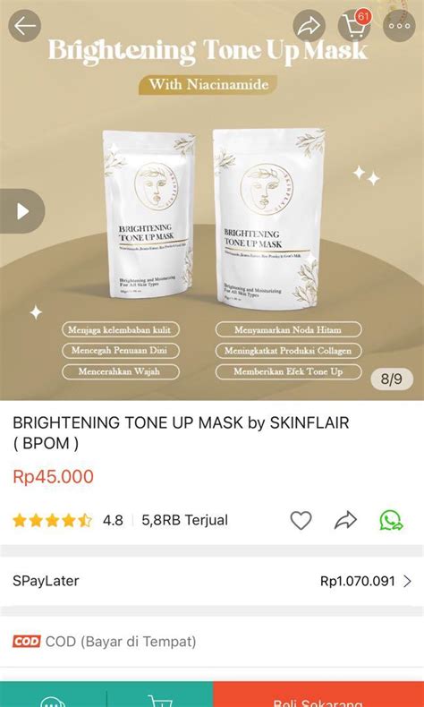 SKINFLAIR WHITENING PLUS FACE AND BODY MASK Kesehatan Kecantikan